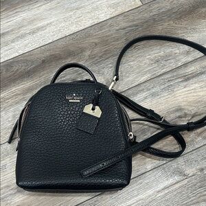 Kate Spade Black Textured Leather Backpack